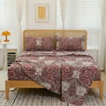 Rich Burgundy Floral Bedding Set – Elegant Botanical Pattern for a Sophisticated Bedroom