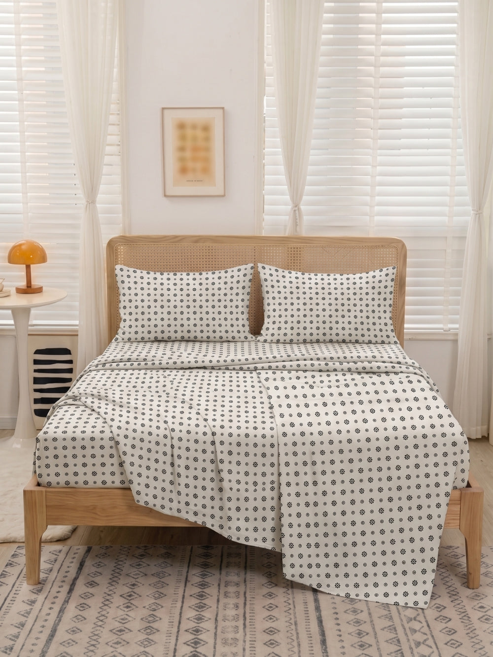 Grey Floral — 3 Piece Bedsheet Set