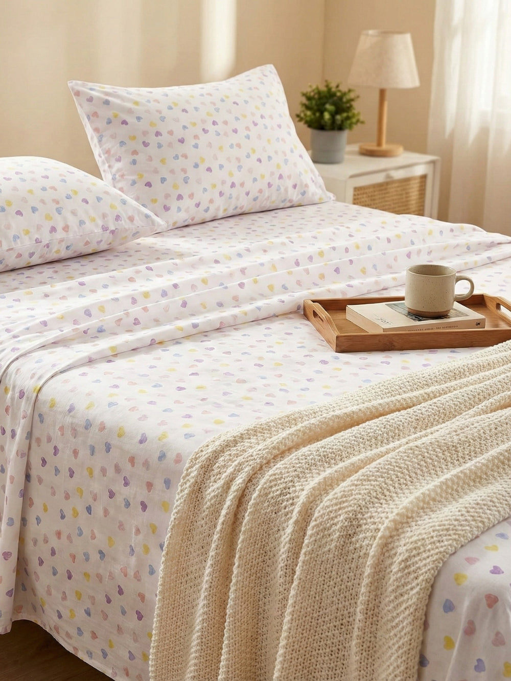 Cotton Heart — 3 Piece Bedsheet Set