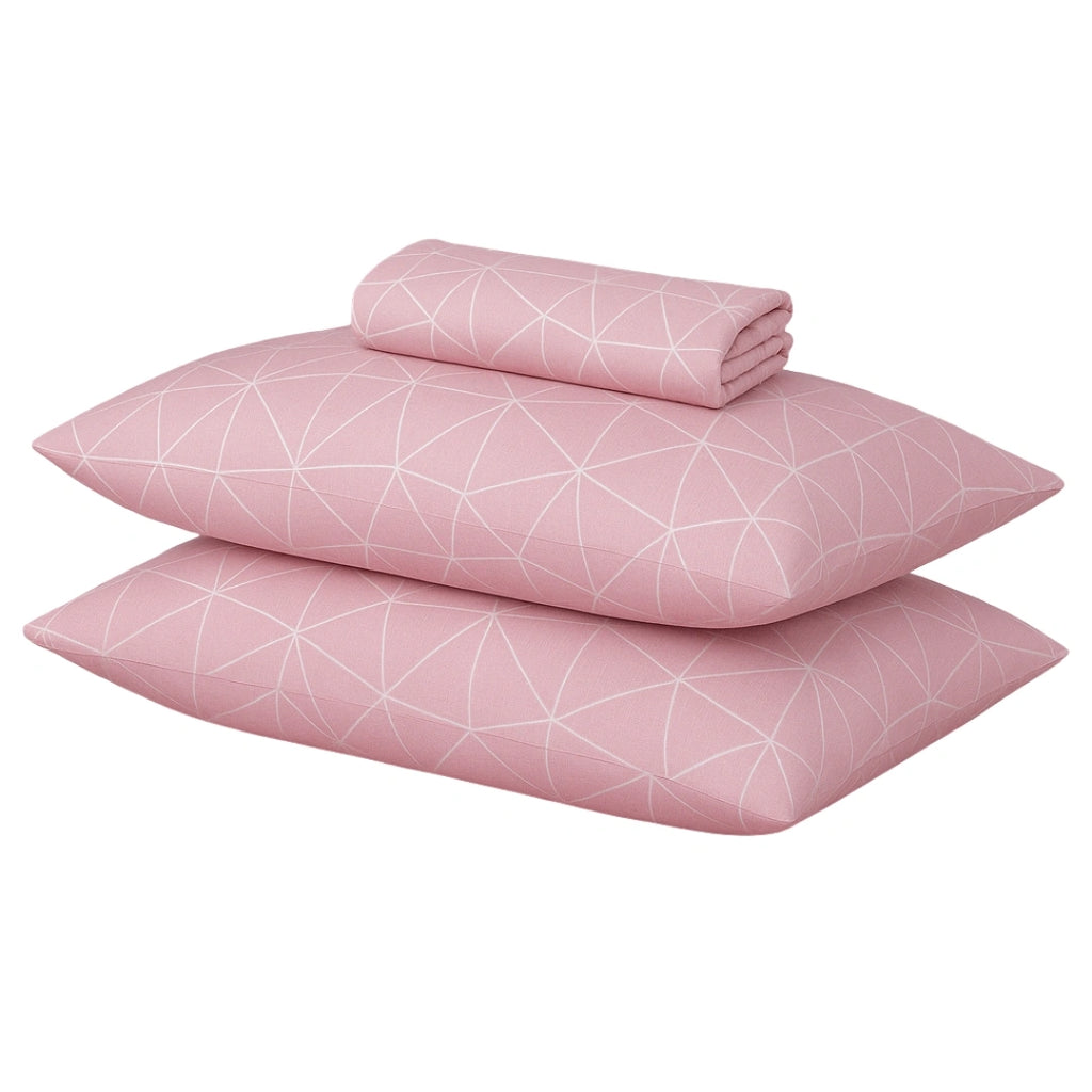 Blush Pink 100% Pure Cotton Bed Sheet Set – Premium Comfort & Quality
