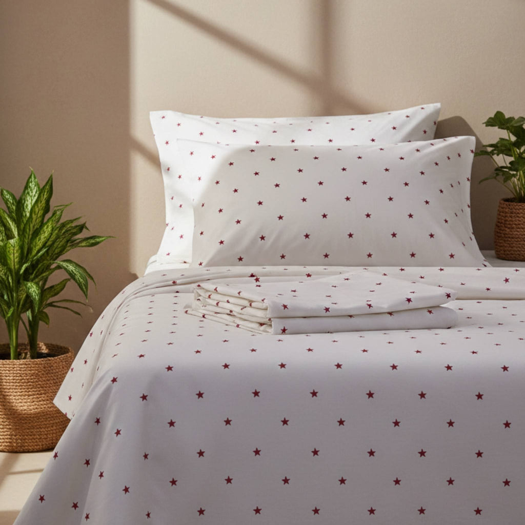 Star Print | Pure Cotton Bed Sheet Set | Aaram by SS