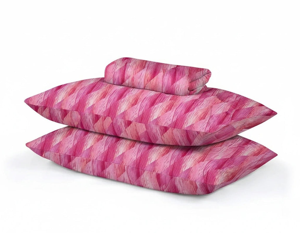 Pink Mosaic 100% Pure Cotton Bed Sheet Set – Premium Edition | AARAM BY SS