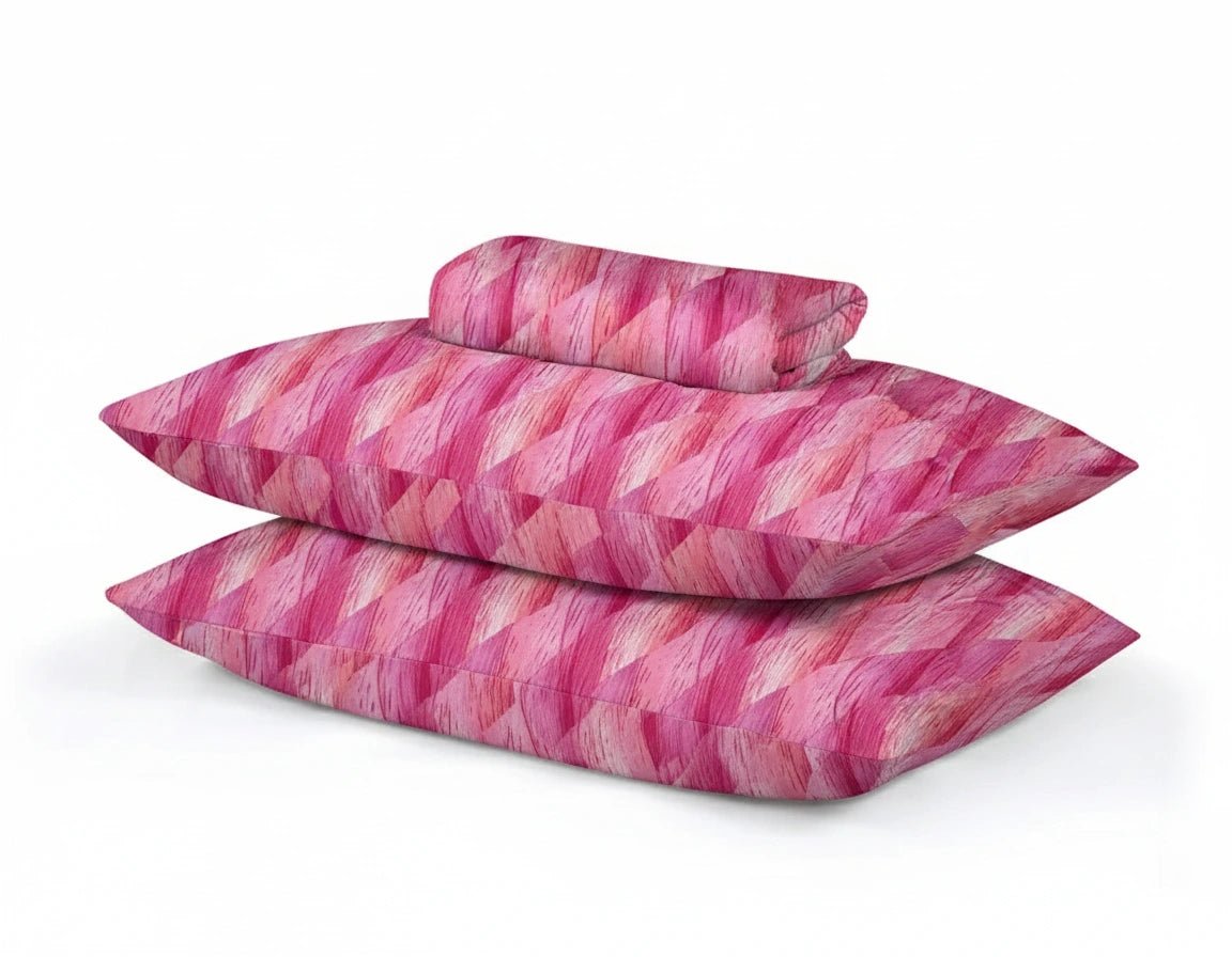 Pink Mosaic 100% Pure Cotton Bed Sheet Set – Premium Edition | AARAM BY SS