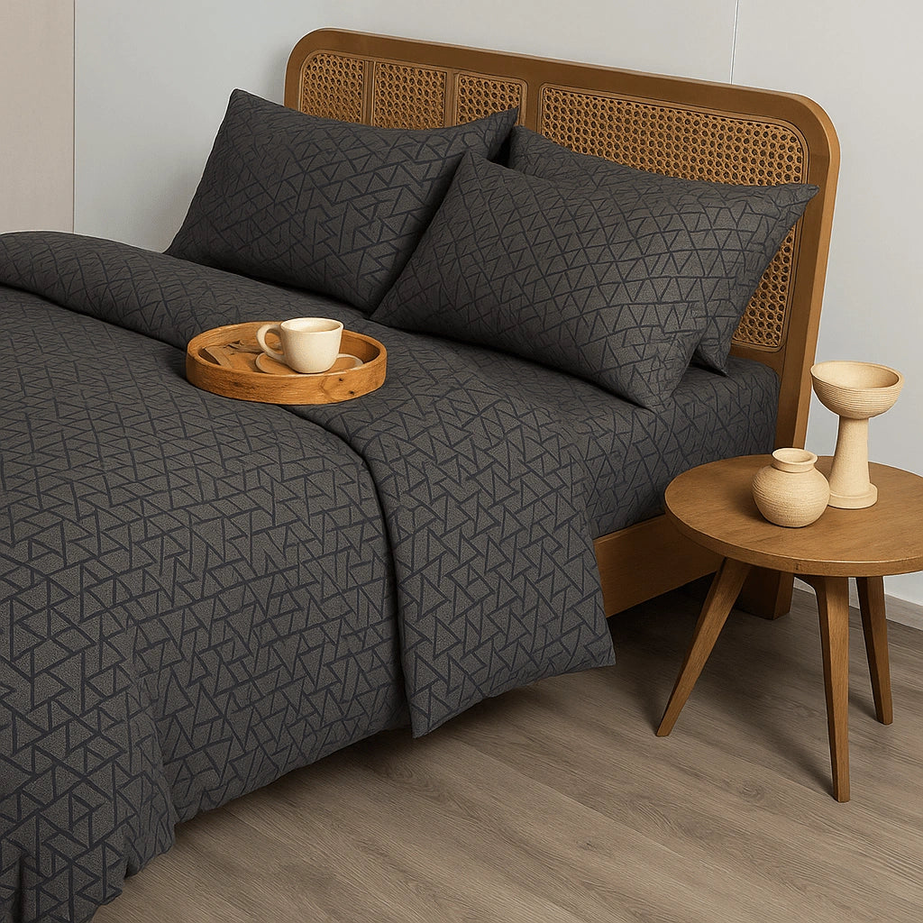 Charcoal Gray 100% Pure Cotton Bed Sheet Set – Premium Edition