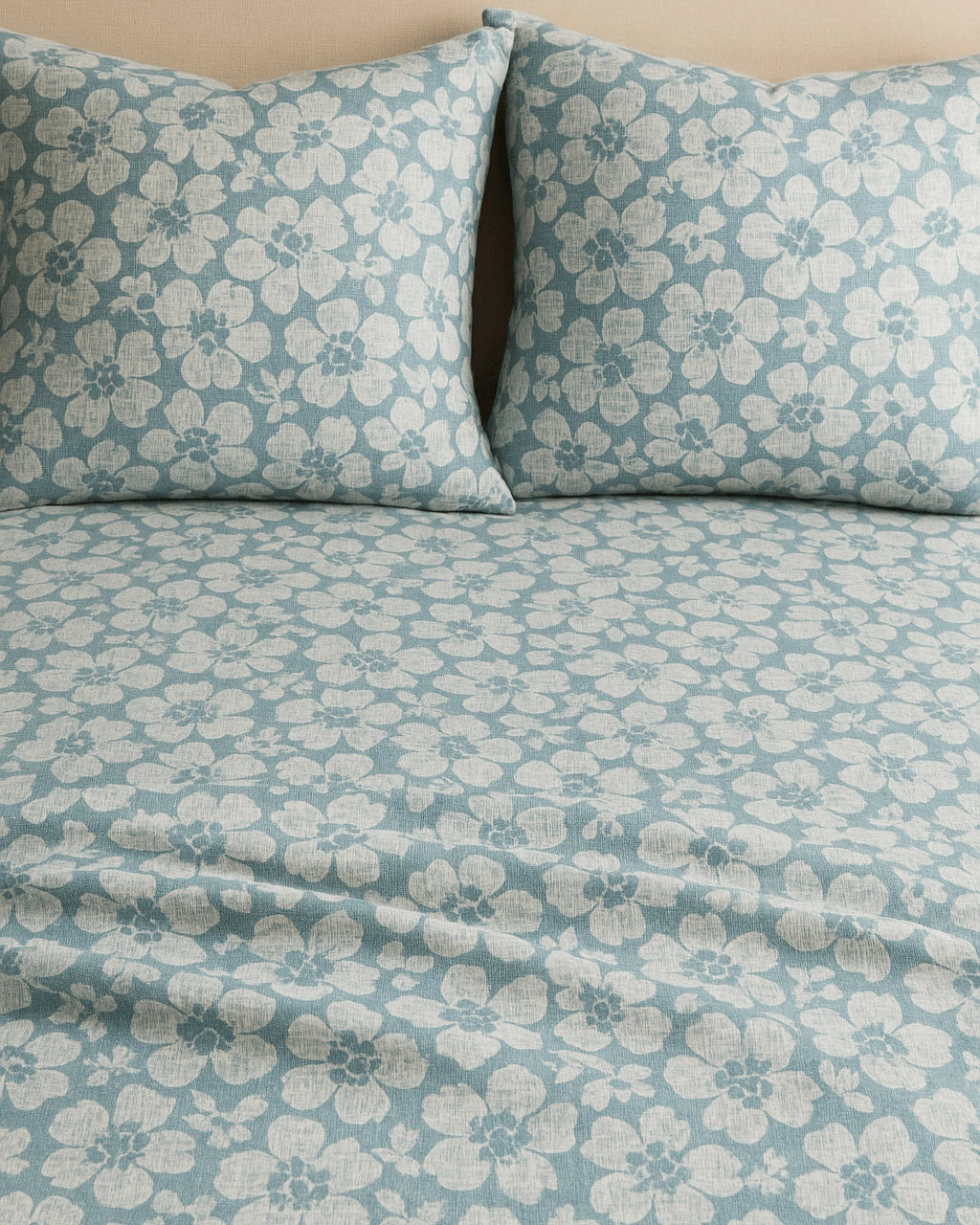Light Blue Pattern 100% Pure Cotton Bed Sheet Set – Premium Edition