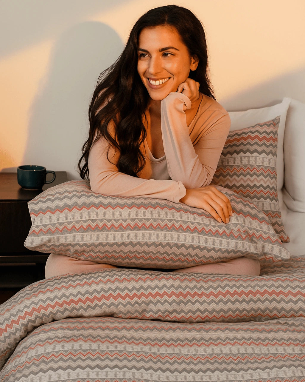 Multicolor Chevron 100% Pure Cotton Bed Sheet Set – Premium Edition