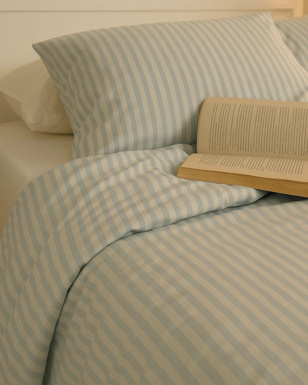 Ice Blue Cotton Satin Bed Sheet Set