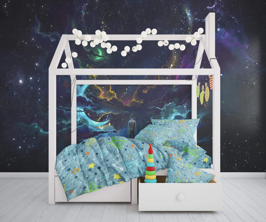 Space Theme Kids — 3 Piece Bedsheet Set