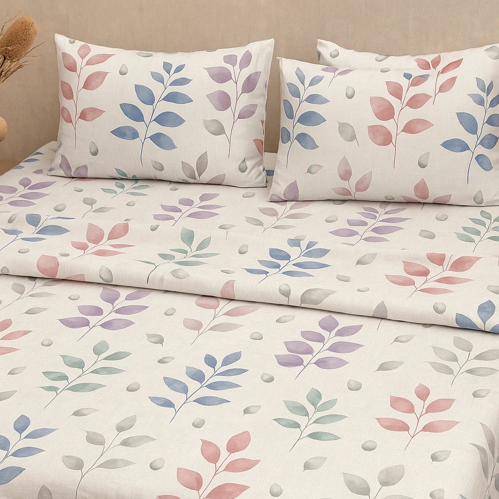 Pastel Garden 100% Pure Cotton Bed Sheet Set – Premium Edition