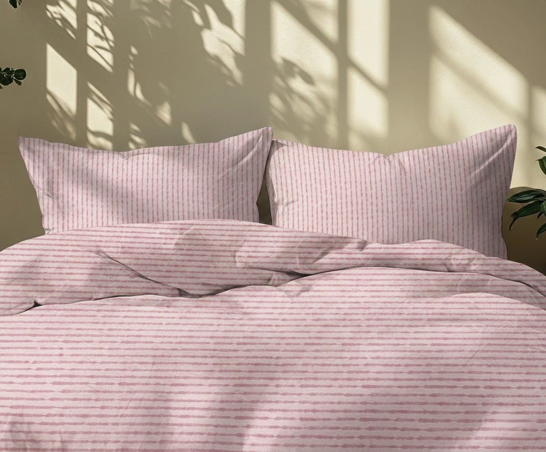 Blush Geometry 100% Cotton Bedding Set – Premium Edition | AARAM BY SS