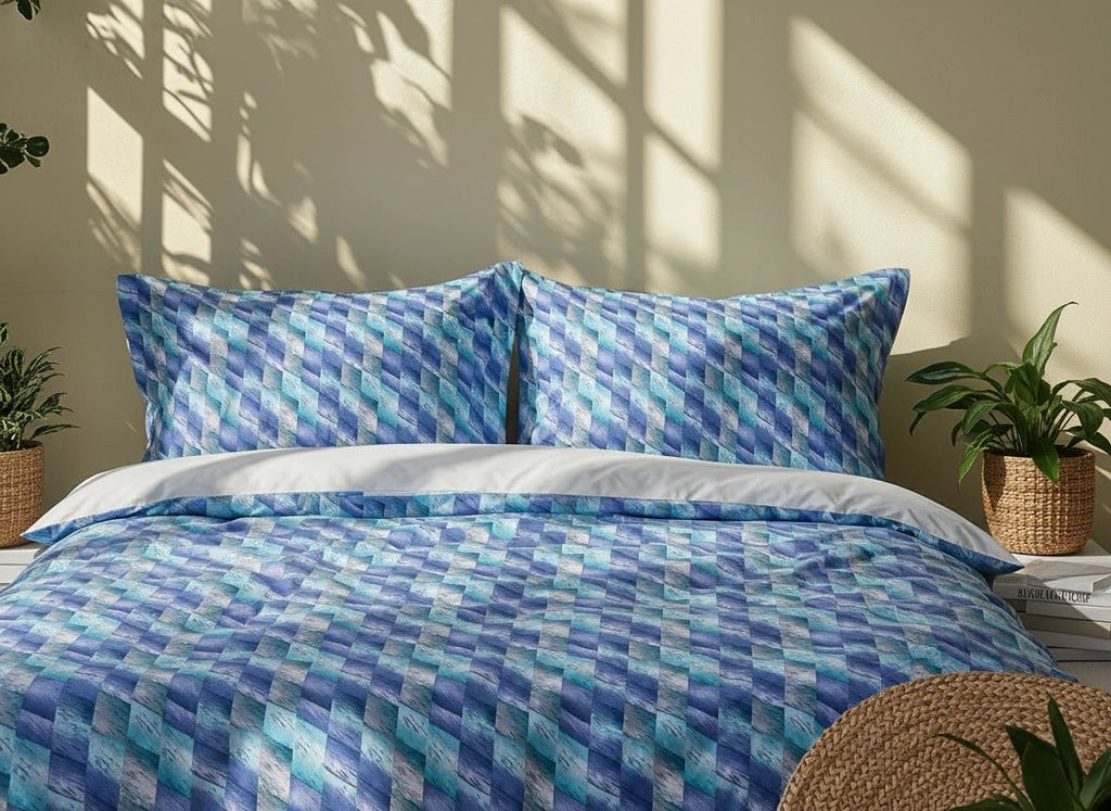Aqua Wave 100% Pure Cotton Bed Sheet Set – Premium Edition