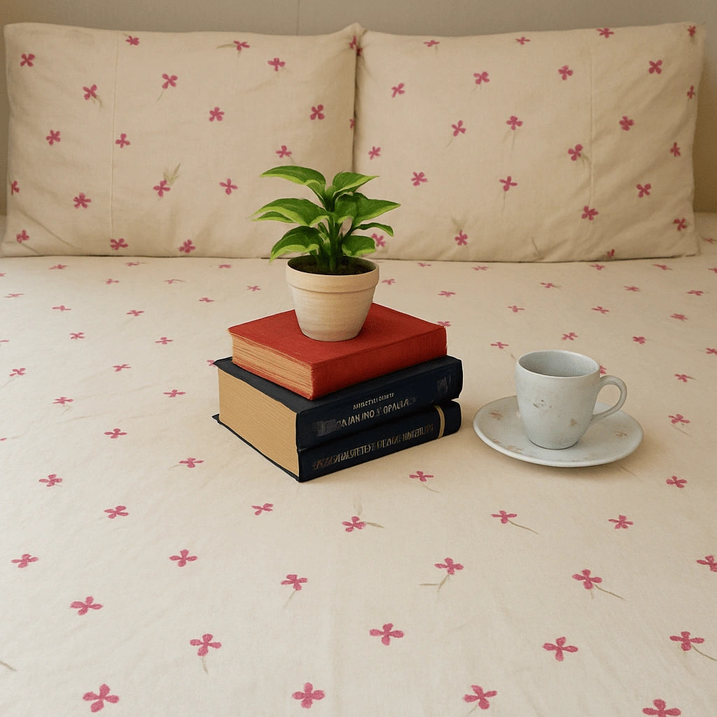 Off-White 100% Pure Cotton Bed Sheet Set – Premium Edition