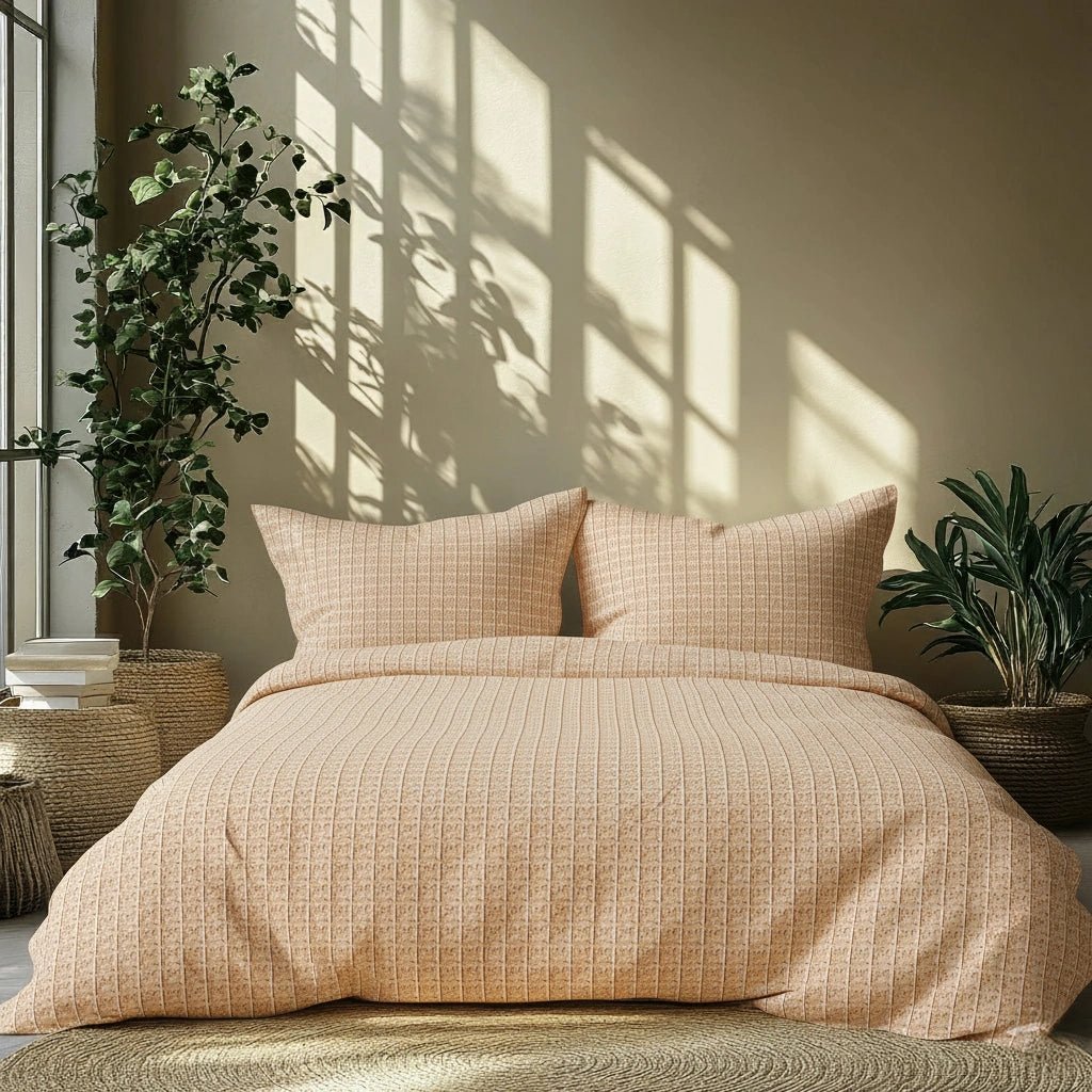 Golden Stripes 100% Pure Cotton Bed Sheet Set – Premium Edition