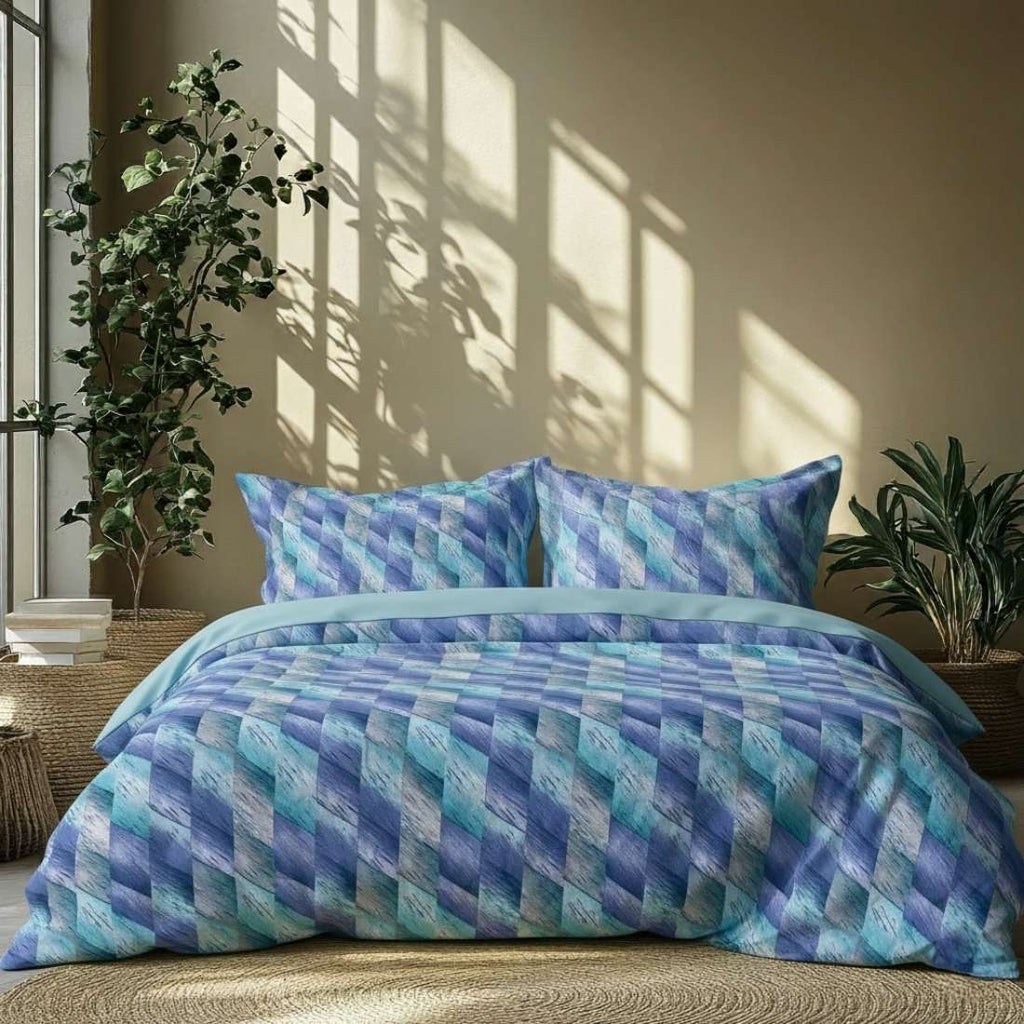 Aqua Wave 100% Pure Cotton Bed Sheet Set – Premium Edition