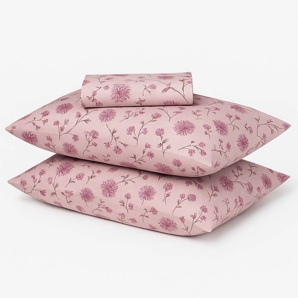 Blush Bloom 100% Pure Cotton Bed Sheet Set – Premium Edition