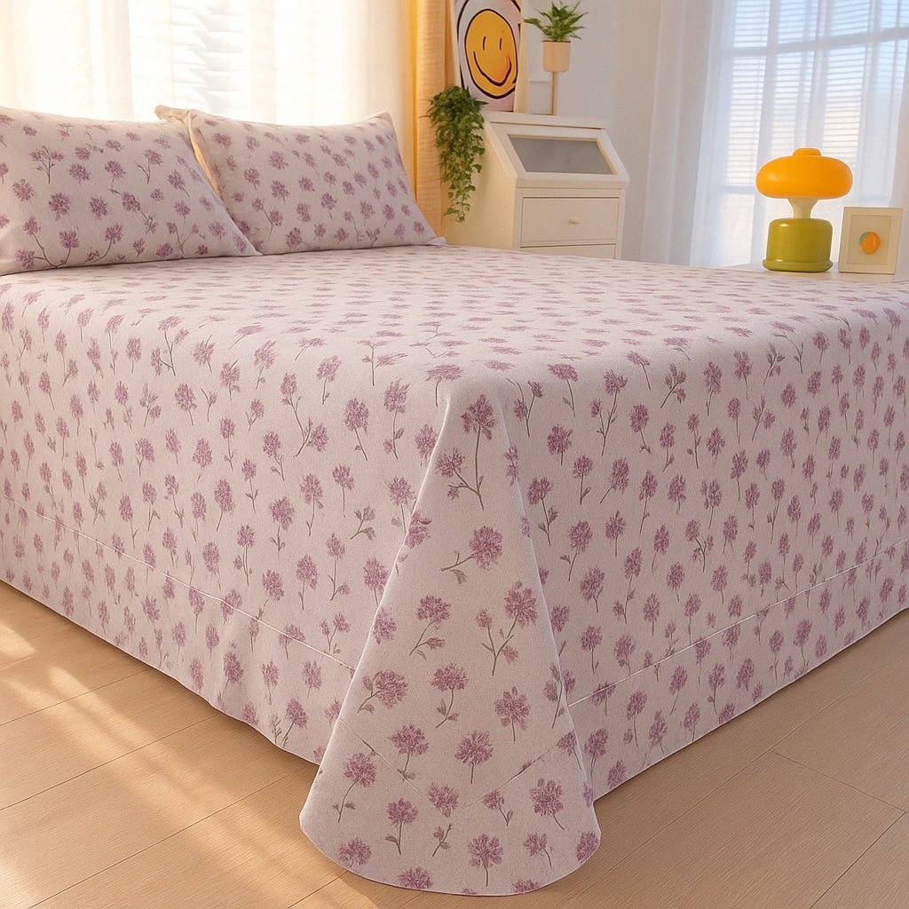 Blush Bloom 100% Pure Cotton Bed Sheet Set – Premium Edition
