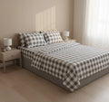 Nordic Grey Check – 100% Cotton Percale Bedsheet Set