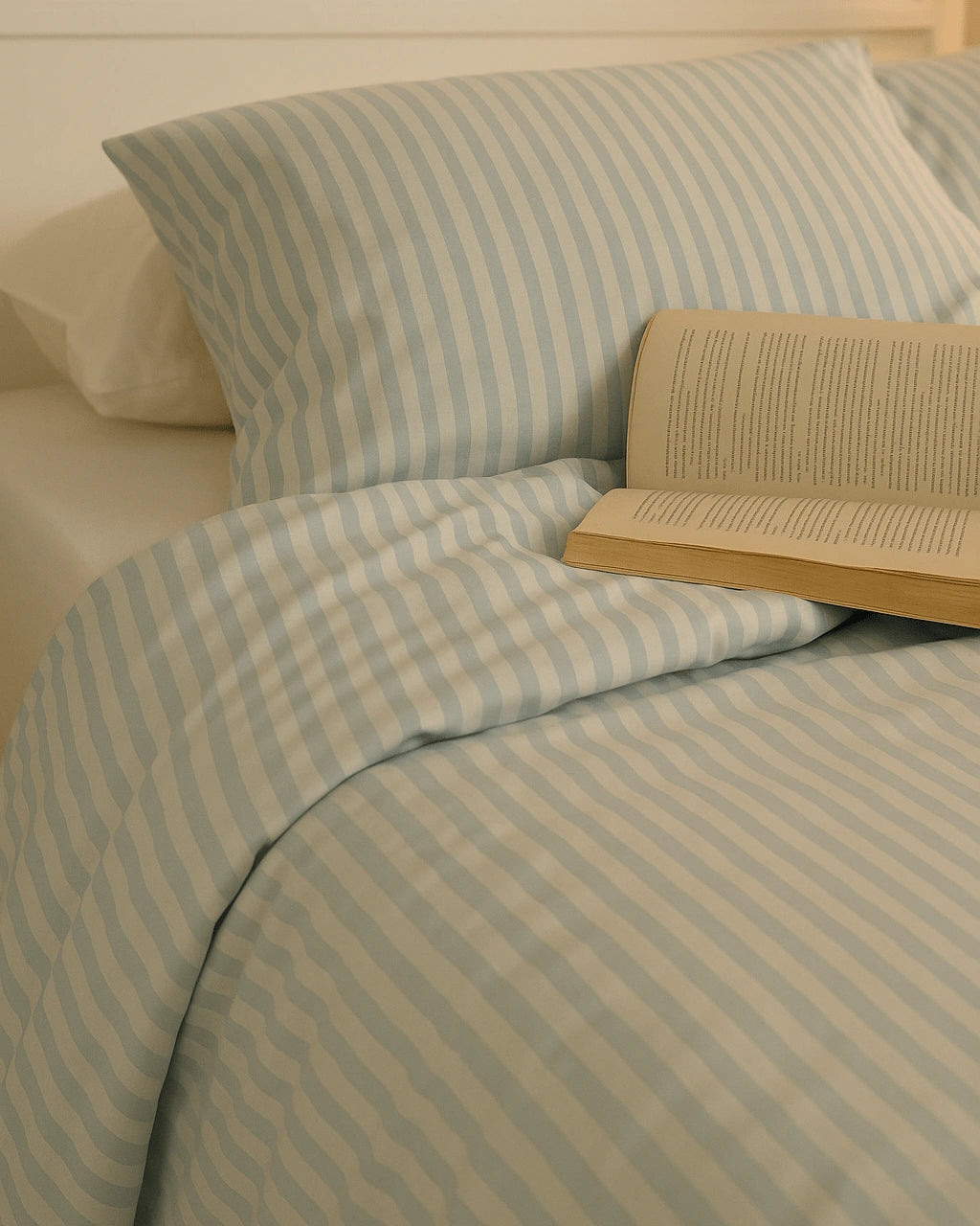 Ice Blue Cotton Satin Bed Sheet Set - Luxe Edition