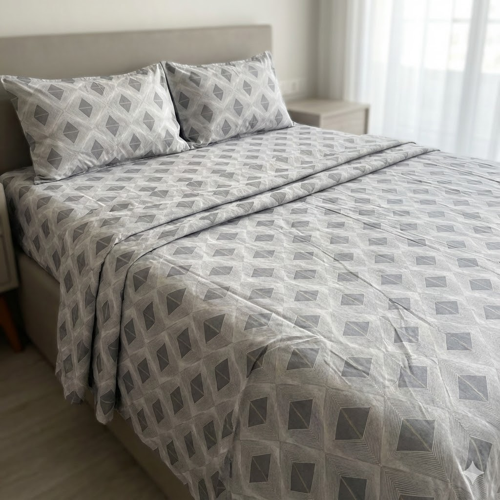 Silverstone Geometric 100% Cotton Bedding | Modern Design with Premium Comfort